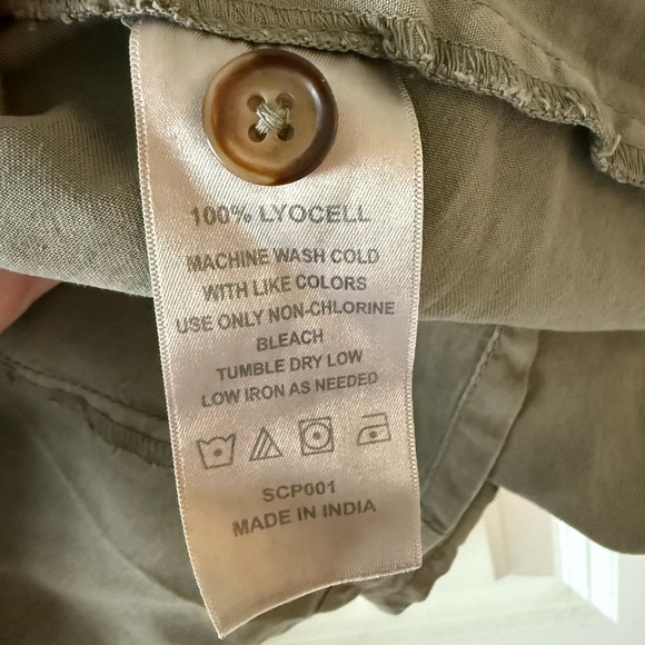 Quince Vintage Wash Tencel Button Front Dress Sage Green - Picture 8 of 10